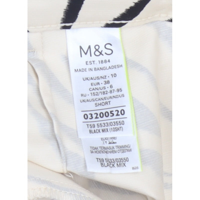 Marks & Spencer Women’s Black Mix Zebra Print Trousers UK 10