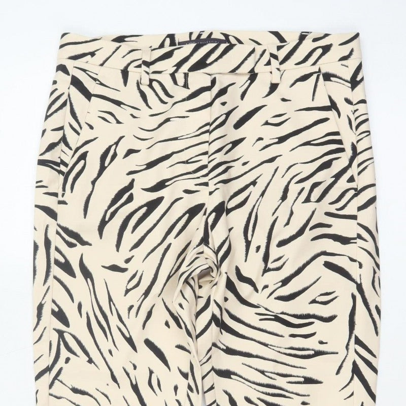 Marks & Spencer Women’s Black Mix Zebra Print Trousers UK 10