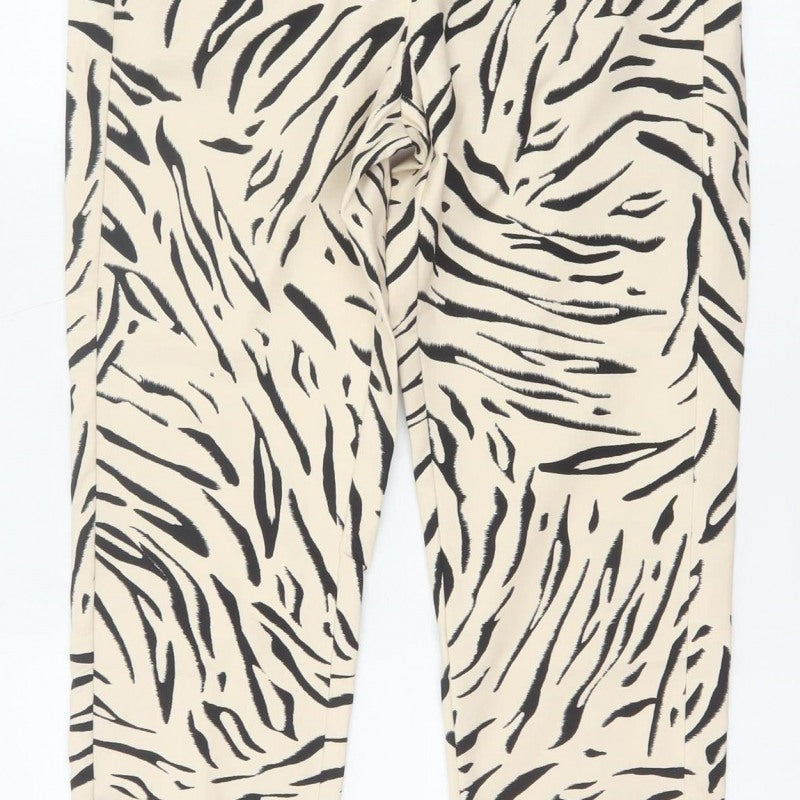 Marks & Spencer Women’s Black Mix Zebra Print Trousers UK 10