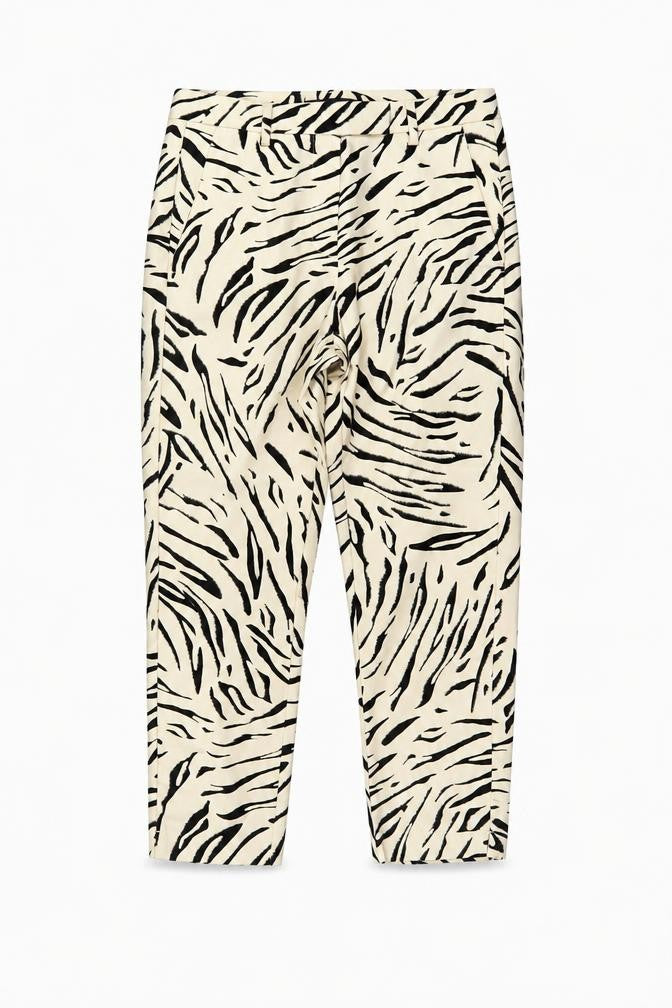Marks & Spencer Women’s Black Mix Zebra Print Trousers UK 10