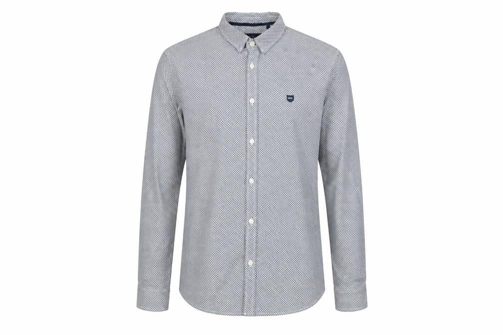 Diesel Men's Black White Geometric Print Button-Up Shirt M