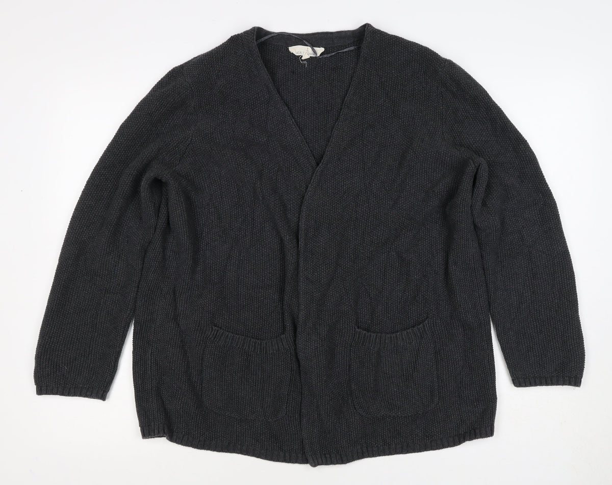 Seasalt Cornwall Women’s Black Size 16 Open Knit Pocket Cardigan