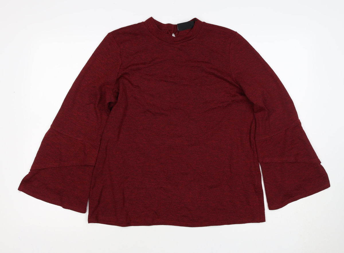 Willis Women’s Red UK 16 Mock Neck Bell Sleeve Stretch Blouse