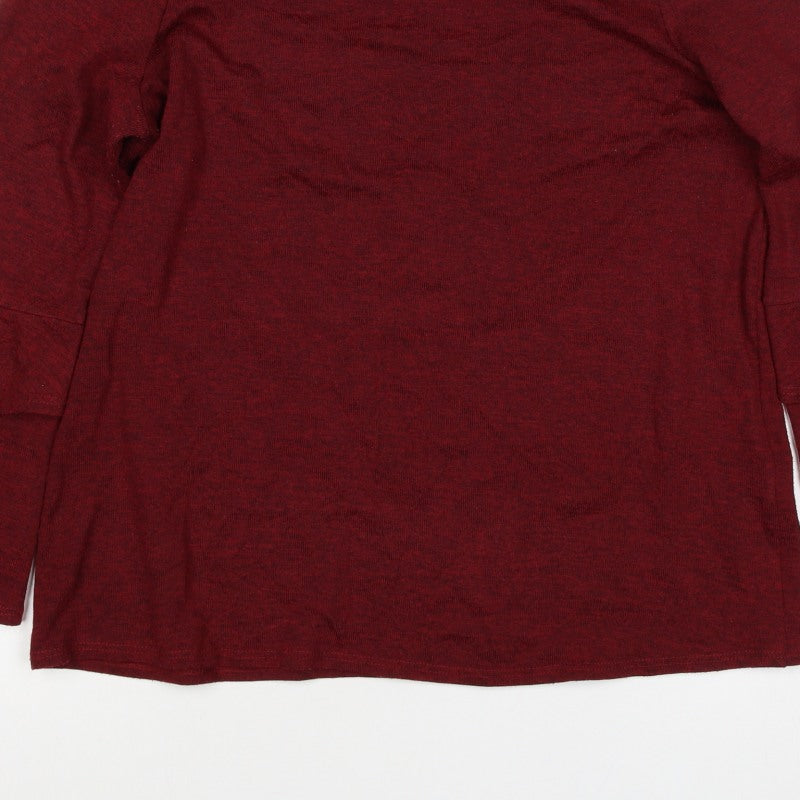 Willis Women’s Red UK 16 Mock Neck Bell Sleeve Stretch Blouse