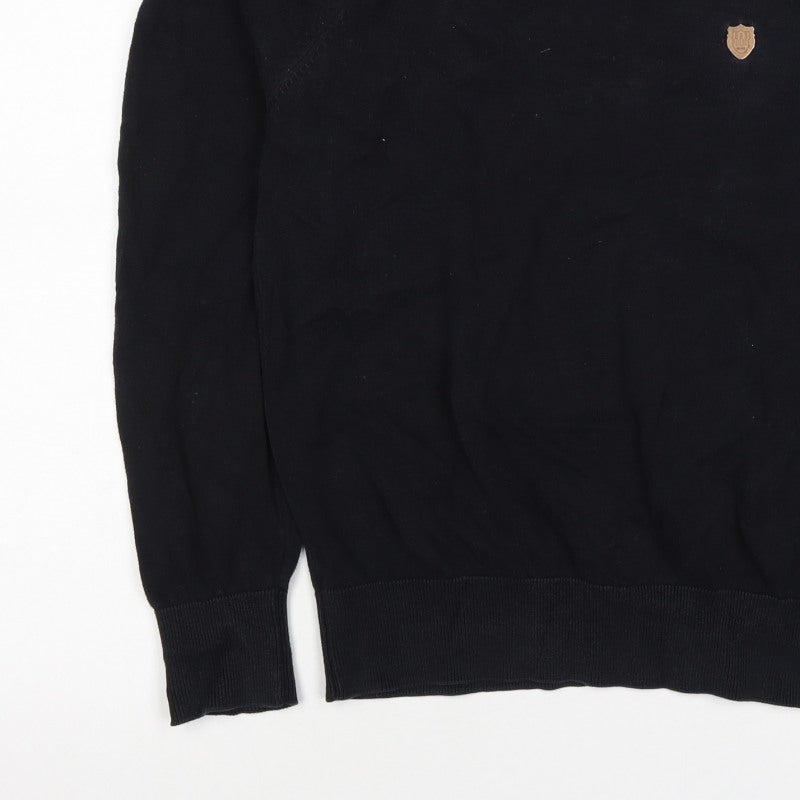 883 Police Men’s Black M Crew Neck Logo Knit Pullover Jumper