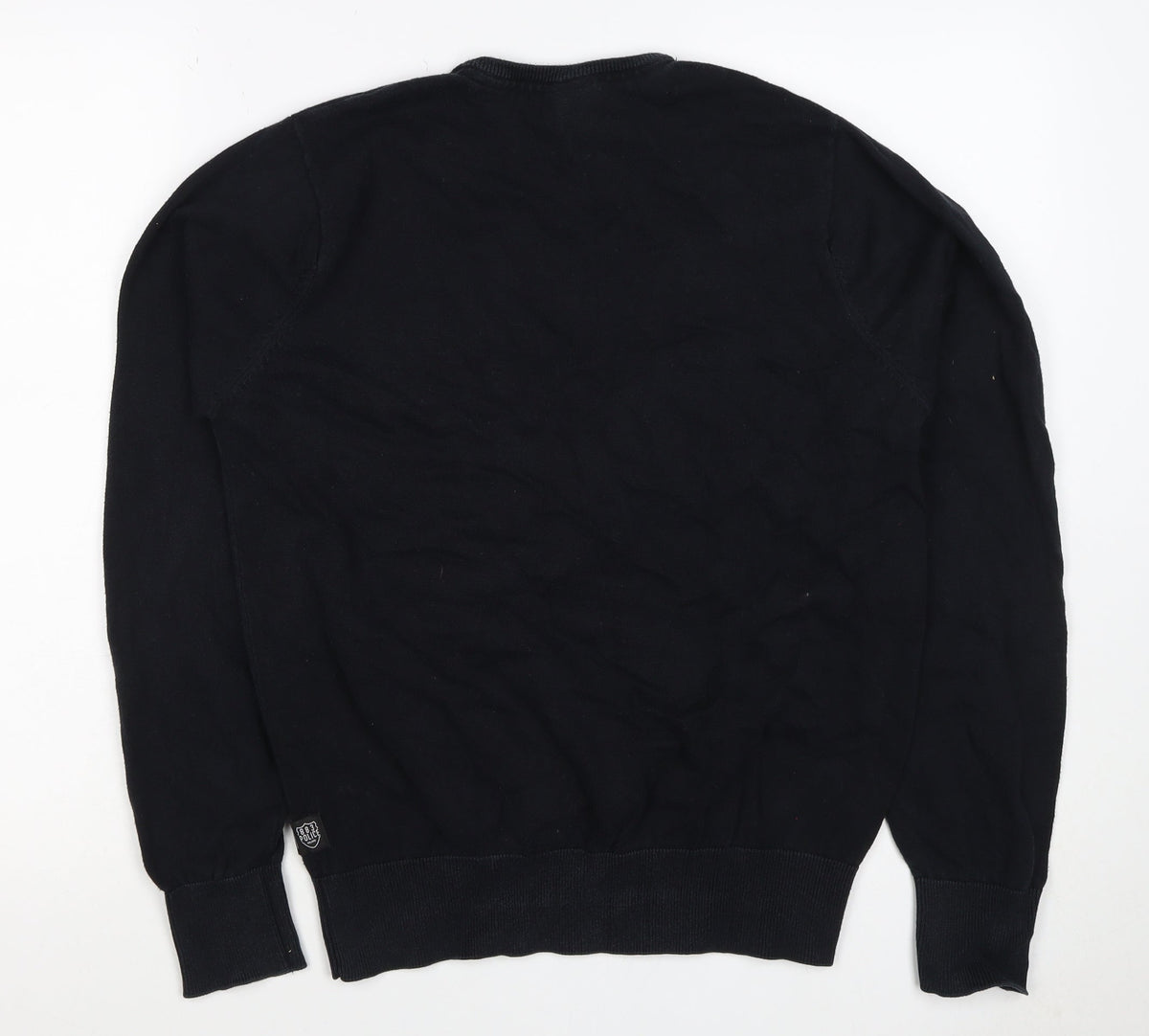 883 Police Men’s Black M Crew Neck Logo Knit Pullover Jumper