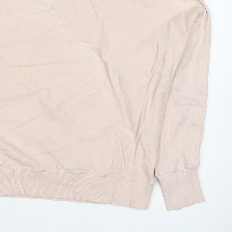 Chalk Women Beige One Size Crew Neck Long Sleeve Relaxed Pullover Jumper