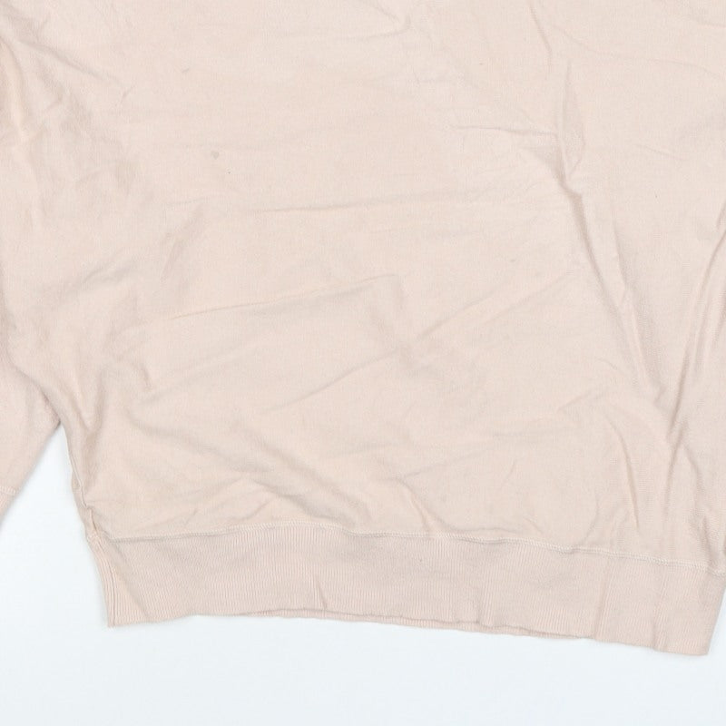 Chalk Women Beige One Size Crew Neck Long Sleeve Relaxed Pullover Jumper