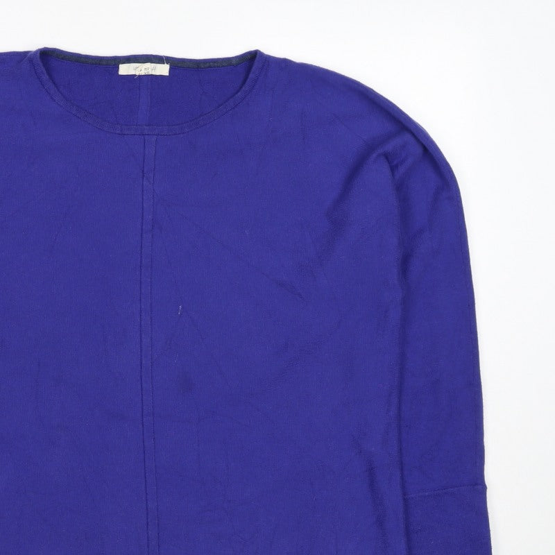 Women's Purple UK 18 Fine Knit Round Neck Long Sleeve Pullover Jumper