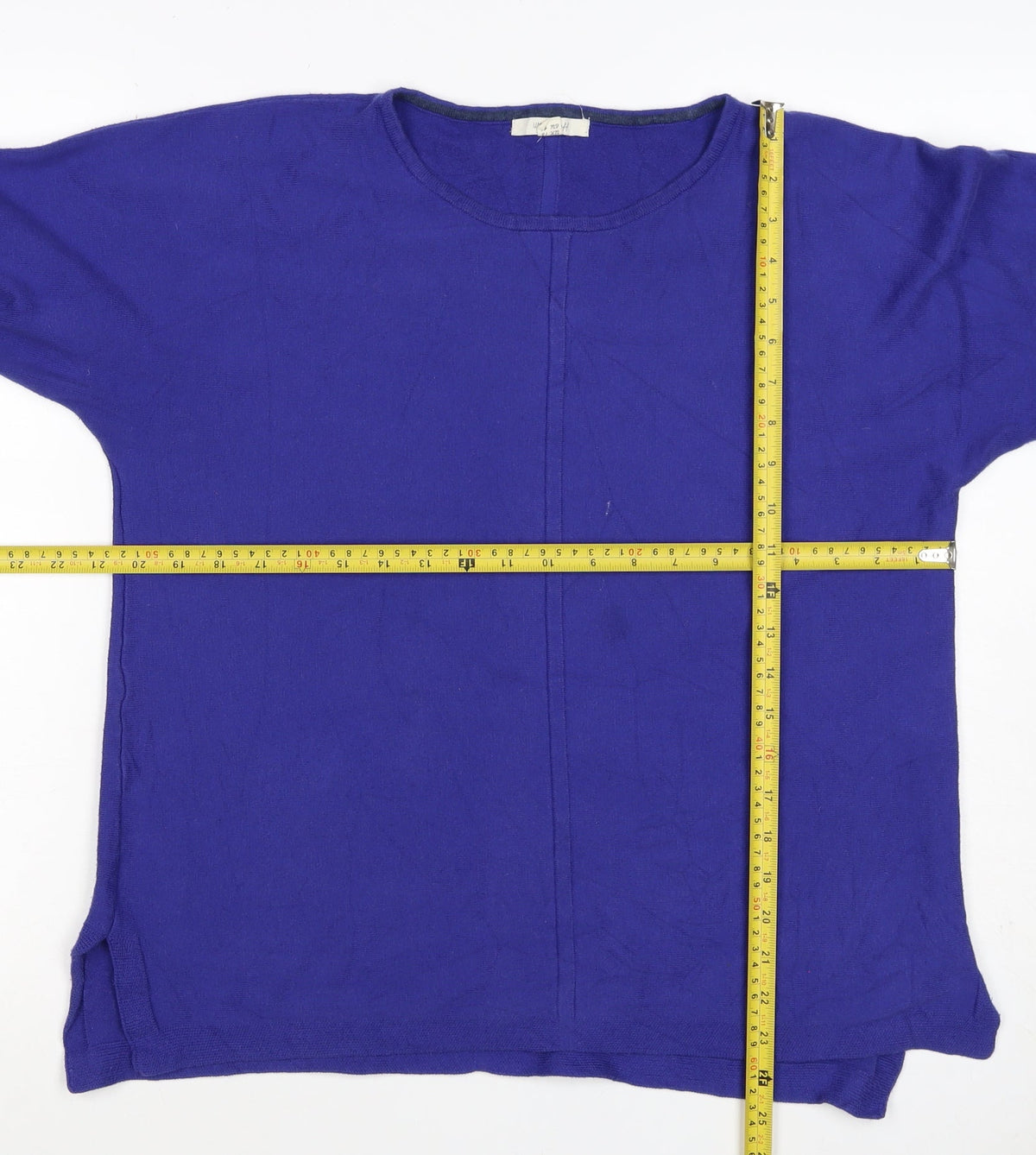 Women's Purple UK 18 Fine Knit Round Neck Long Sleeve Pullover Jumper