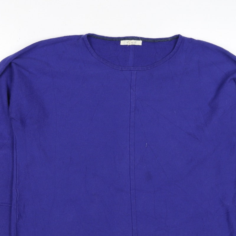 Women's Purple UK 18 Fine Knit Round Neck Long Sleeve Pullover Jumper