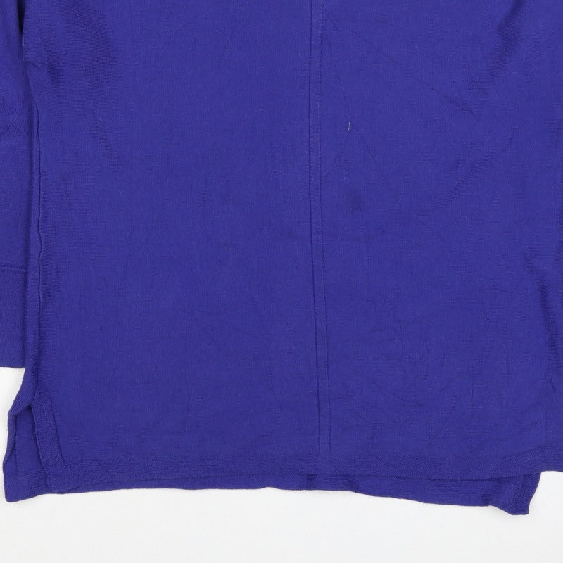 Women's Purple UK 18 Fine Knit Round Neck Long Sleeve Pullover Jumper