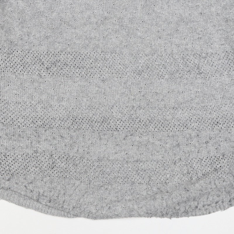FatFace Women’s Grey Size 14 Wool Blend Open Knit Crew Neck Jumper