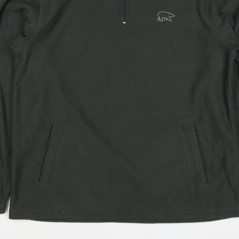 Authentic Men Black L 1/4 Zip High Neck Bear Logo Knit Sweatshirt