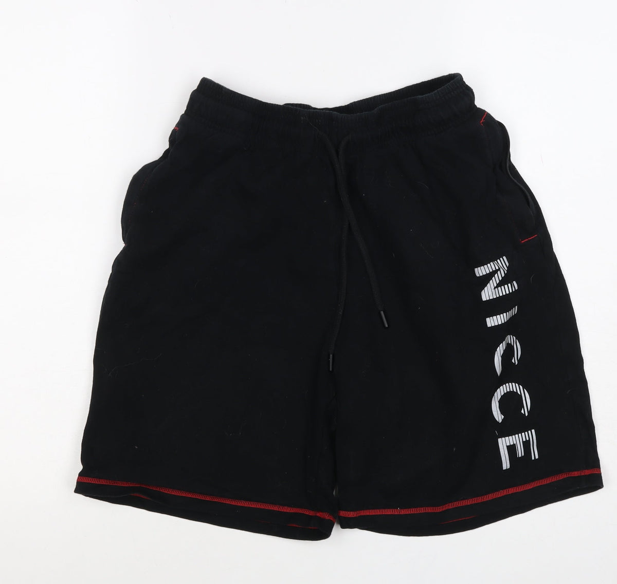 Nicce Men’s Black L Sweat Shorts Drawstring Logo Gym Training