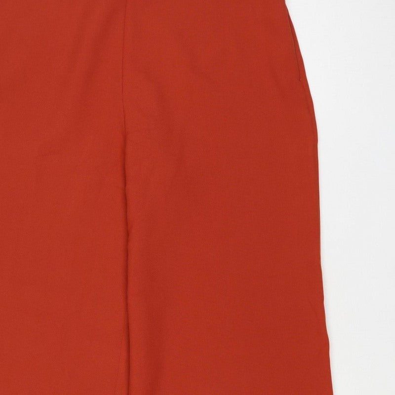 SHEIN Women Red UK 14 Wide-Leg Cropped Trousers Button Detail