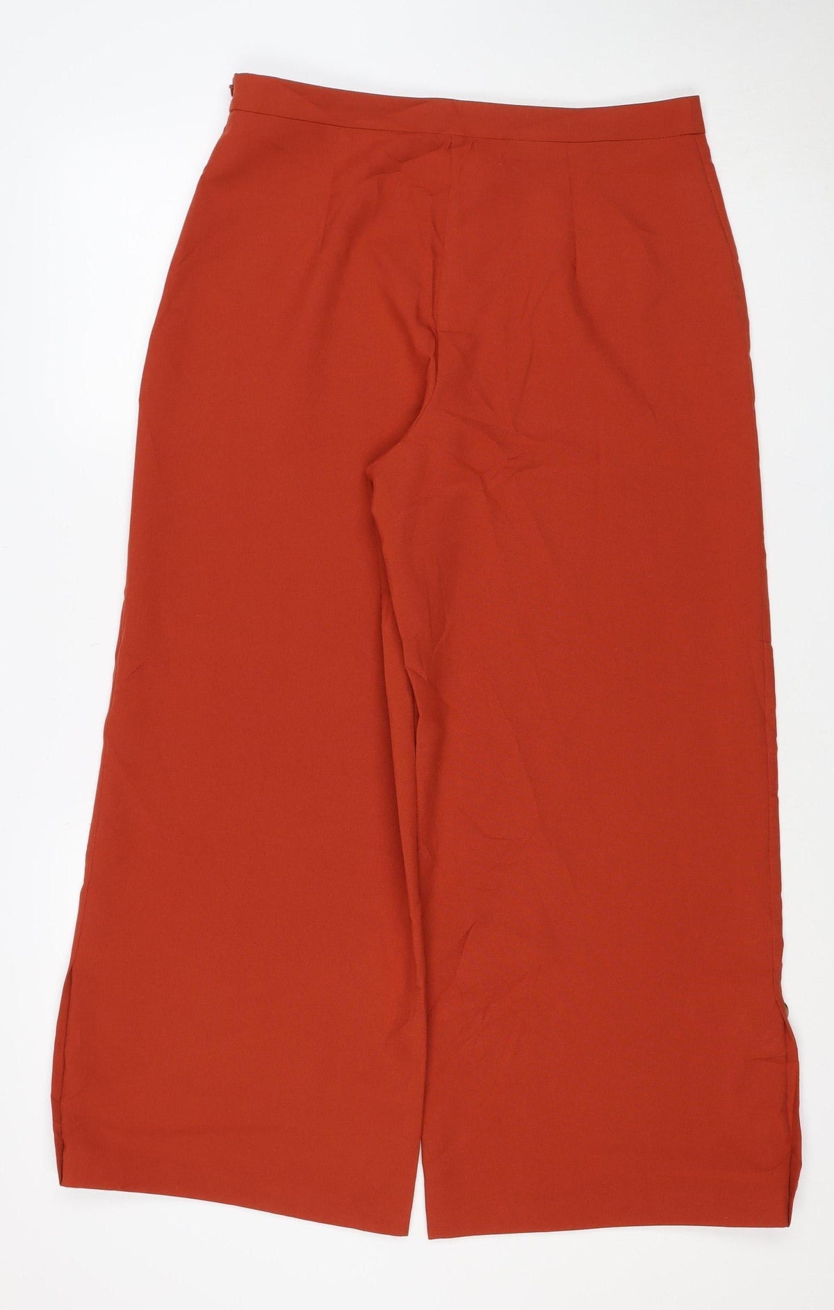 SHEIN Women Red UK 14 Wide-Leg Cropped Trousers Button Detail