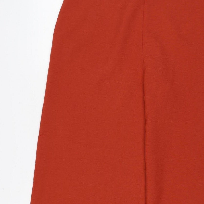 SHEIN Women Red UK 14 Wide-Leg Cropped Trousers Button Detail