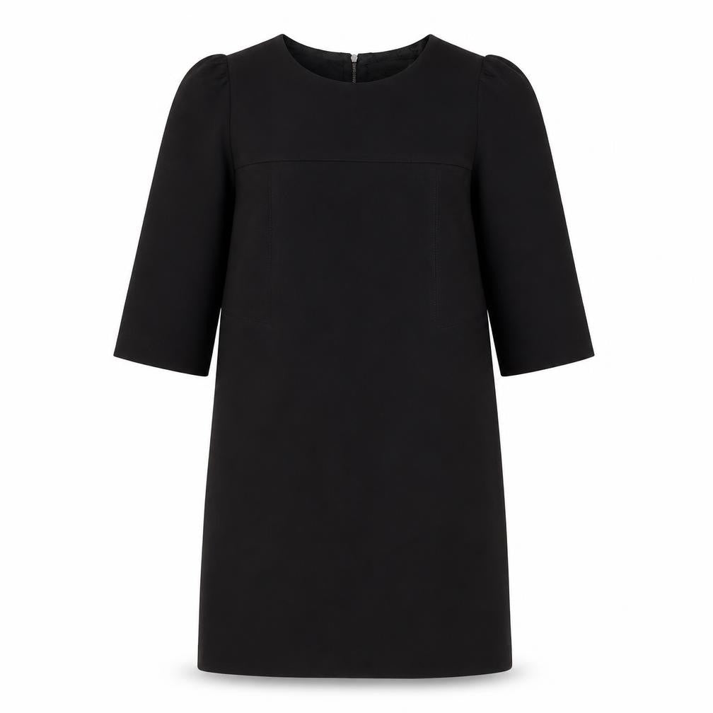Zara Woman Black M Shift Dress 3/4 Sleeve Pockets Workwear