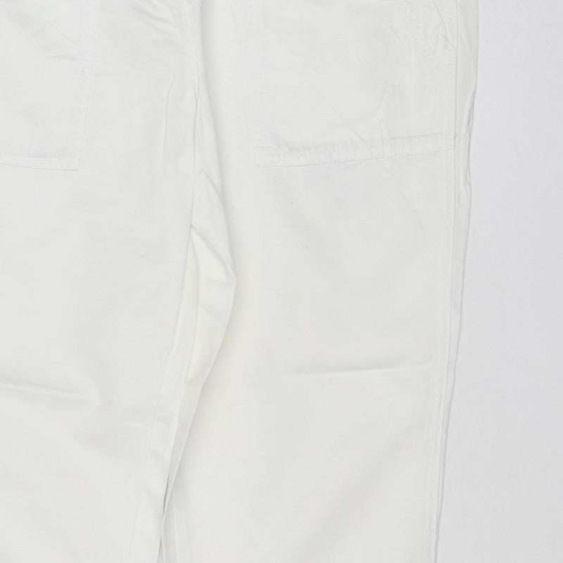 Next Women White UK 10 Cotton Cargo Capri Trousers Pockets