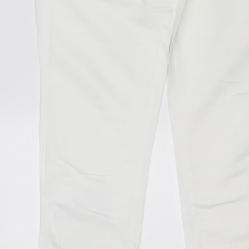 Next Women White UK 10 Cotton Cargo Capri Trousers Pockets