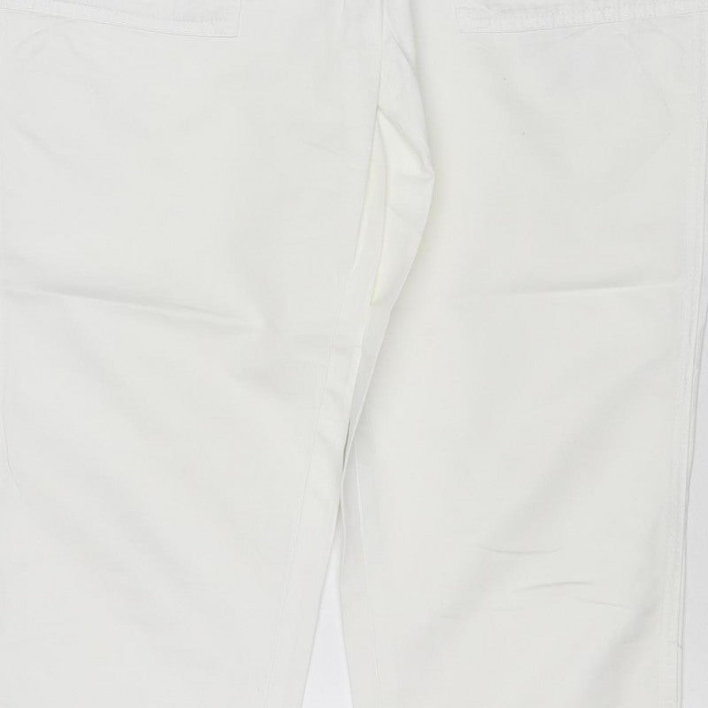 Next Women White UK 10 Cotton Cargo Capri Trousers Pockets