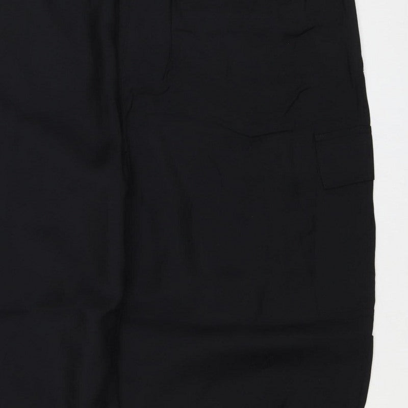 M&S Collection Women’s Black Size 16 Short Cargo Trousers Drawstring