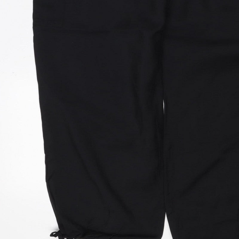 M&S Collection Women’s Black Size 16 Short Cargo Trousers Drawstring