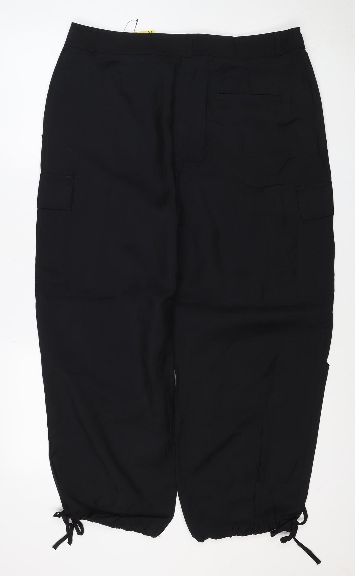 M&S Collection Women’s Black Size 16 Short Cargo Trousers Drawstring