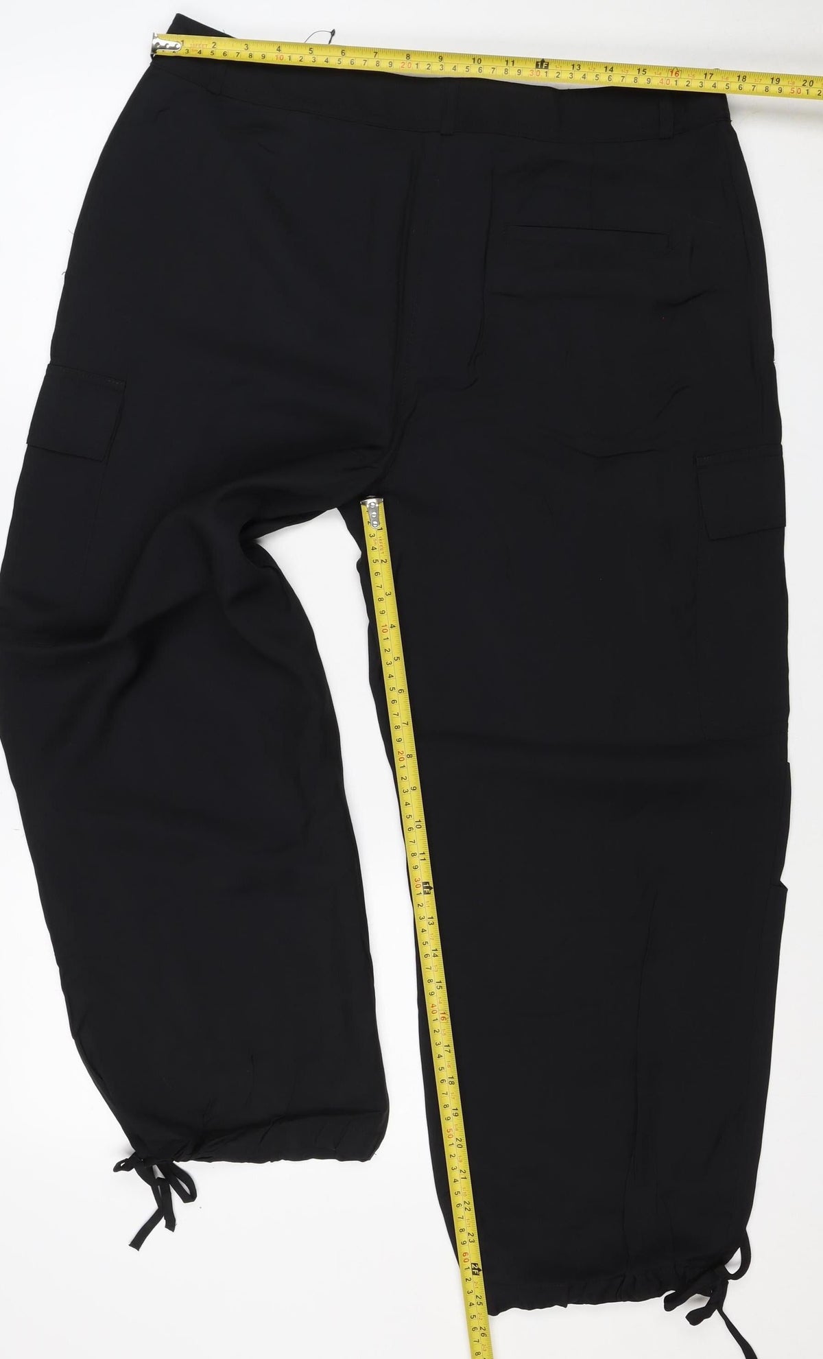 M&S Collection Women’s Black Size 16 Short Cargo Trousers Drawstring