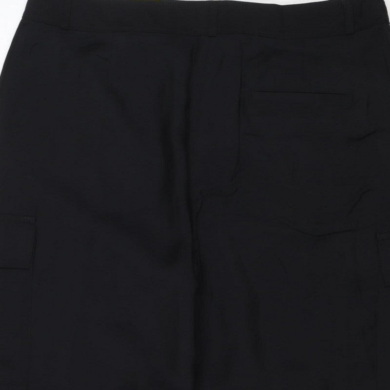 M&S Collection Women’s Black Size 16 Short Cargo Trousers Drawstring