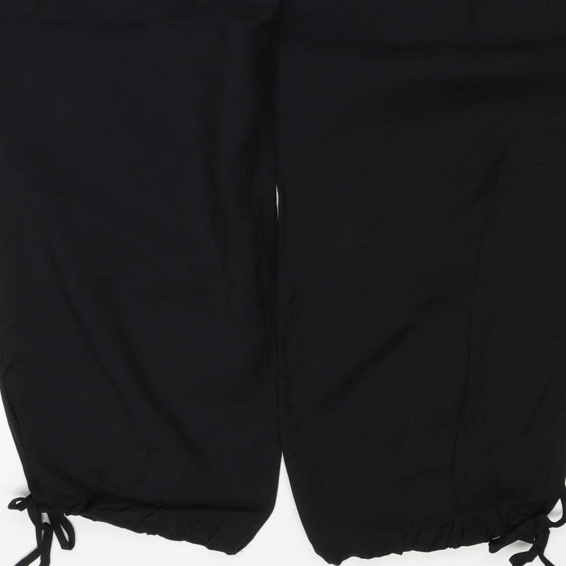 M&S Collection Women’s Black Size 16 Short Cargo Trousers Drawstring