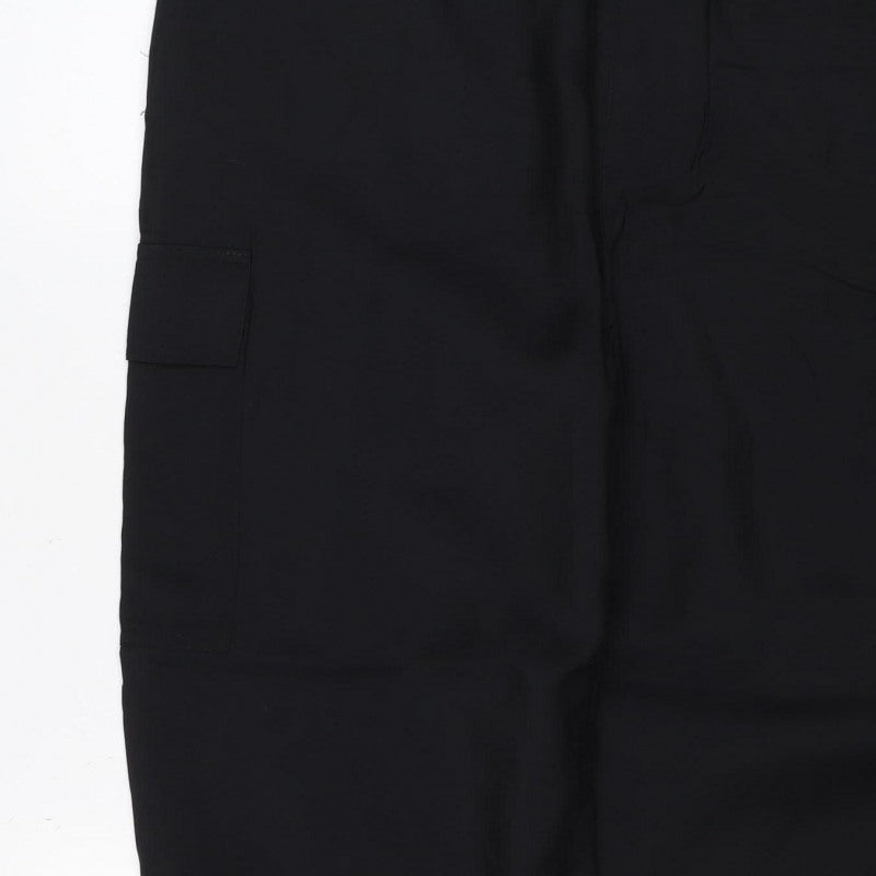 M&S Collection Women’s Black Size 16 Short Cargo Trousers Drawstring