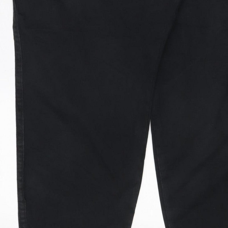 Marks & Spencer Women's Black Size 20 Regular Stretch Chino Trousers