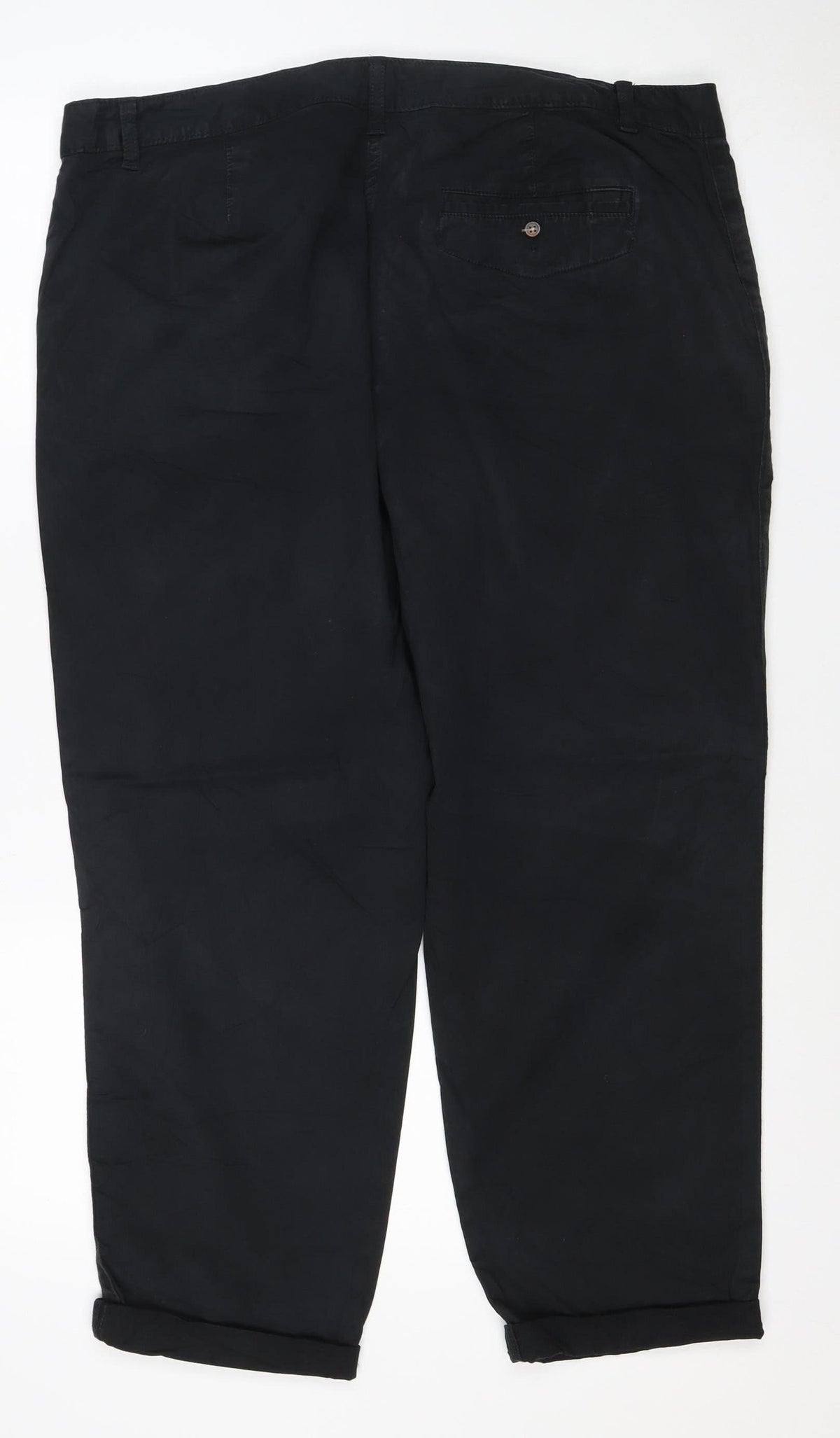 Marks & Spencer Women's Black Size 20 Regular Stretch Chino Trousers