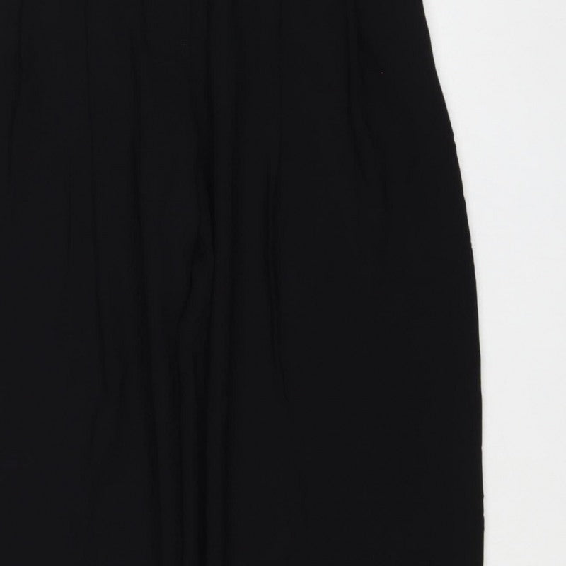 Marks and Spencer Women's Black UK 8 Short Belted Tapered Trousers