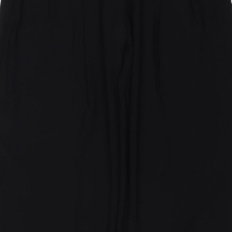Marks and Spencer Women's Black UK 8 Short Belted Tapered Trousers