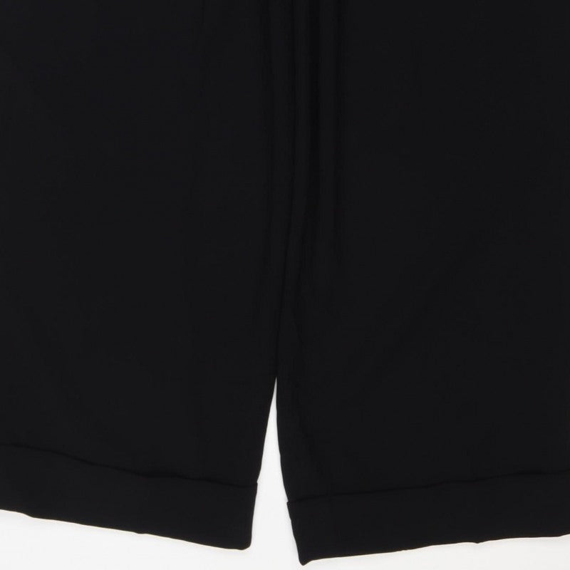 Marks and Spencer Women's Black UK 8 Short Belted Tapered Trousers