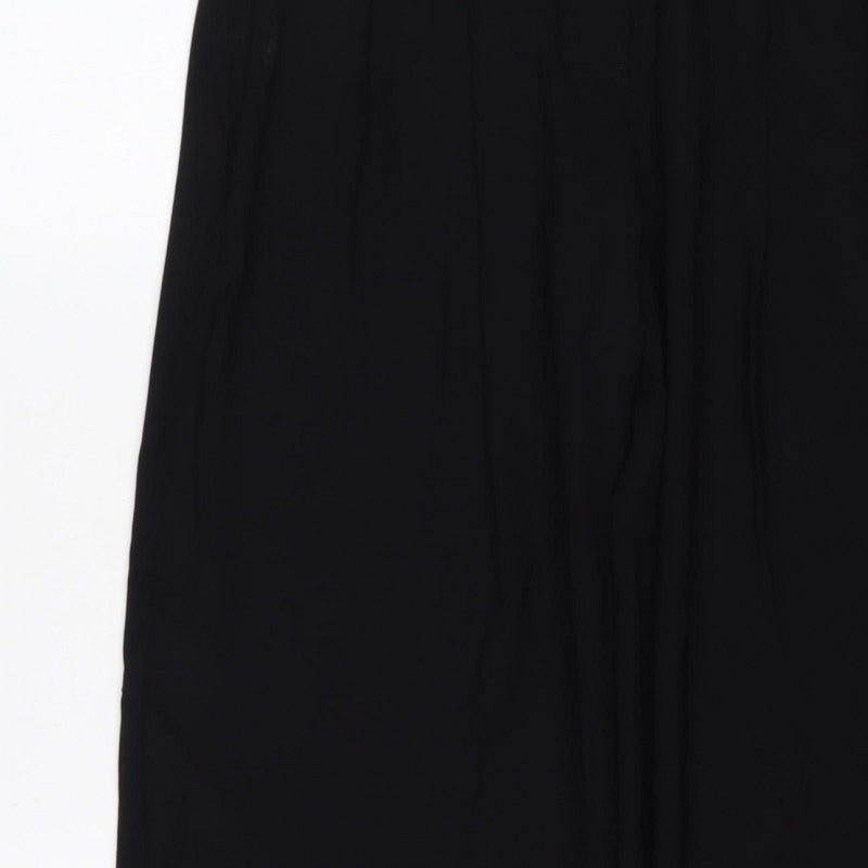 Marks and Spencer Women's Black UK 8 Short Belted Tapered Trousers