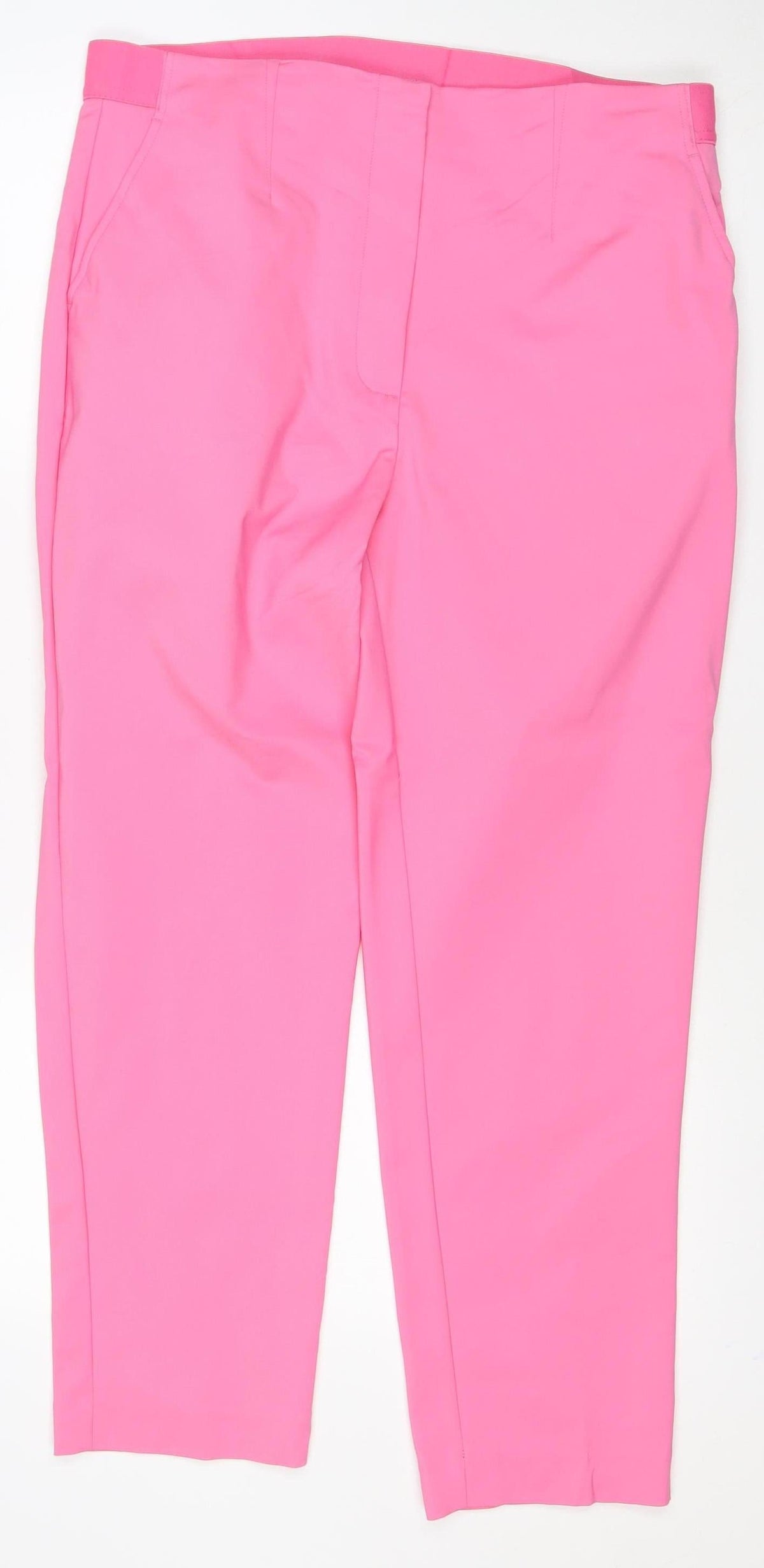 Marks and Spencer Women Pink Size 16 Straight Leg Stretch Trousers