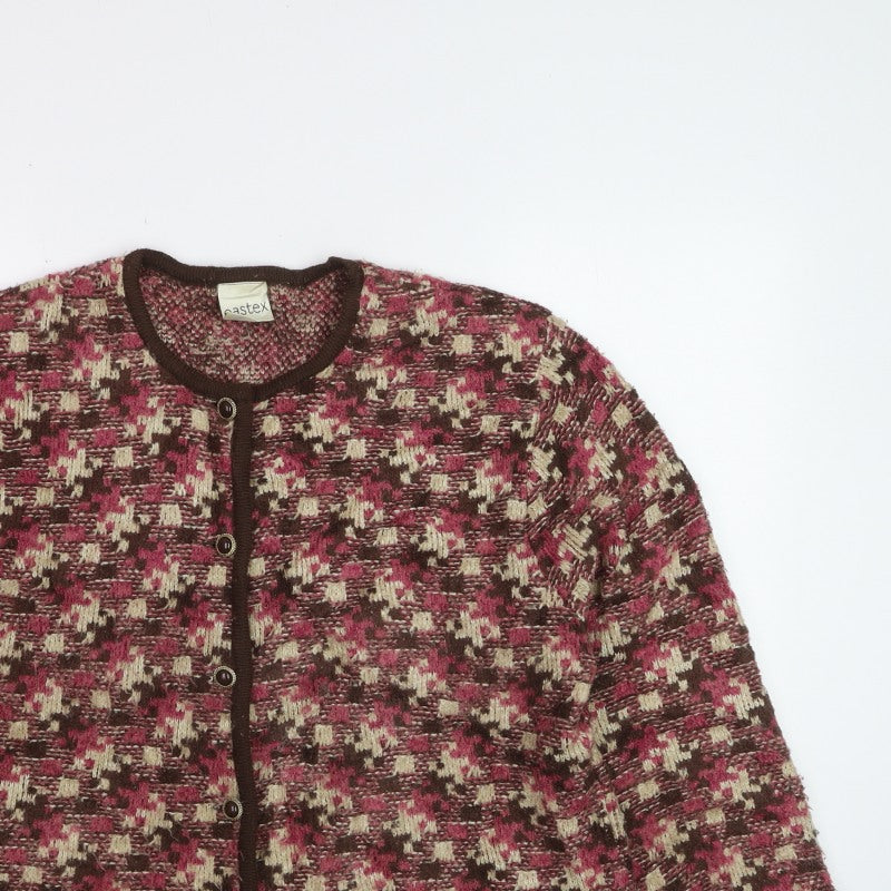 Eastex Women’s Multicoloured Check Knit Button Cardigan UK 16