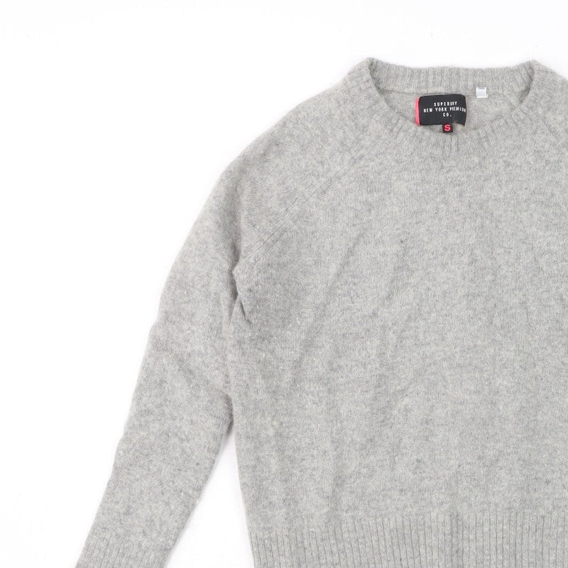 Superdry Women’s Grey S Crew Neck Raglan Knit Pullover Jumper