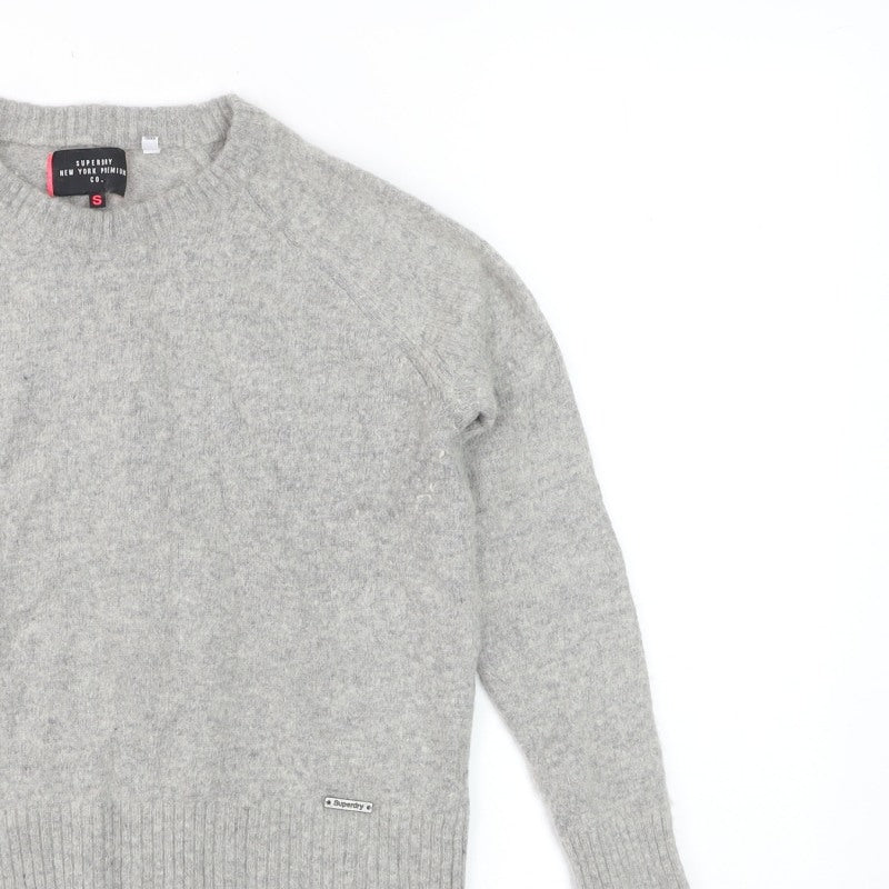 Superdry Women’s Grey S Crew Neck Raglan Knit Pullover Jumper