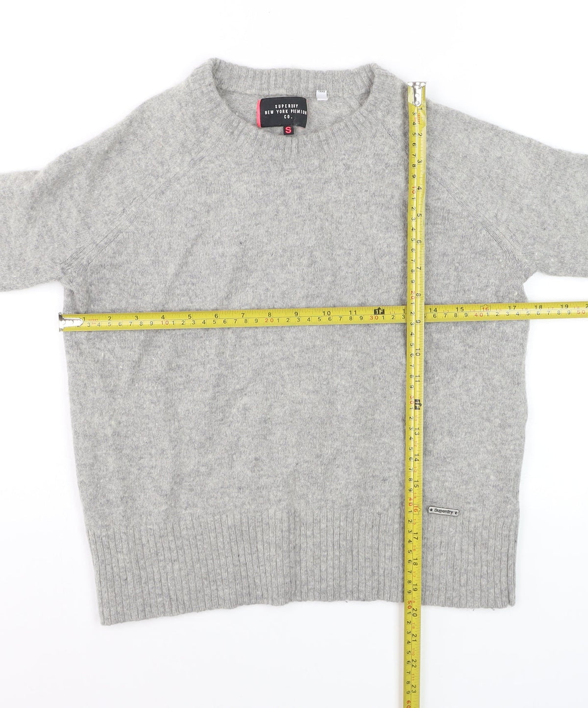 Superdry Women’s Grey S Crew Neck Raglan Knit Pullover Jumper