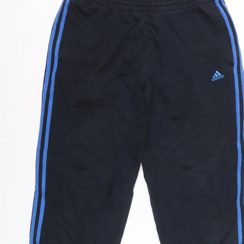 Adidas Men's Blue L Performance Essentials 3 Stripe Track Pants