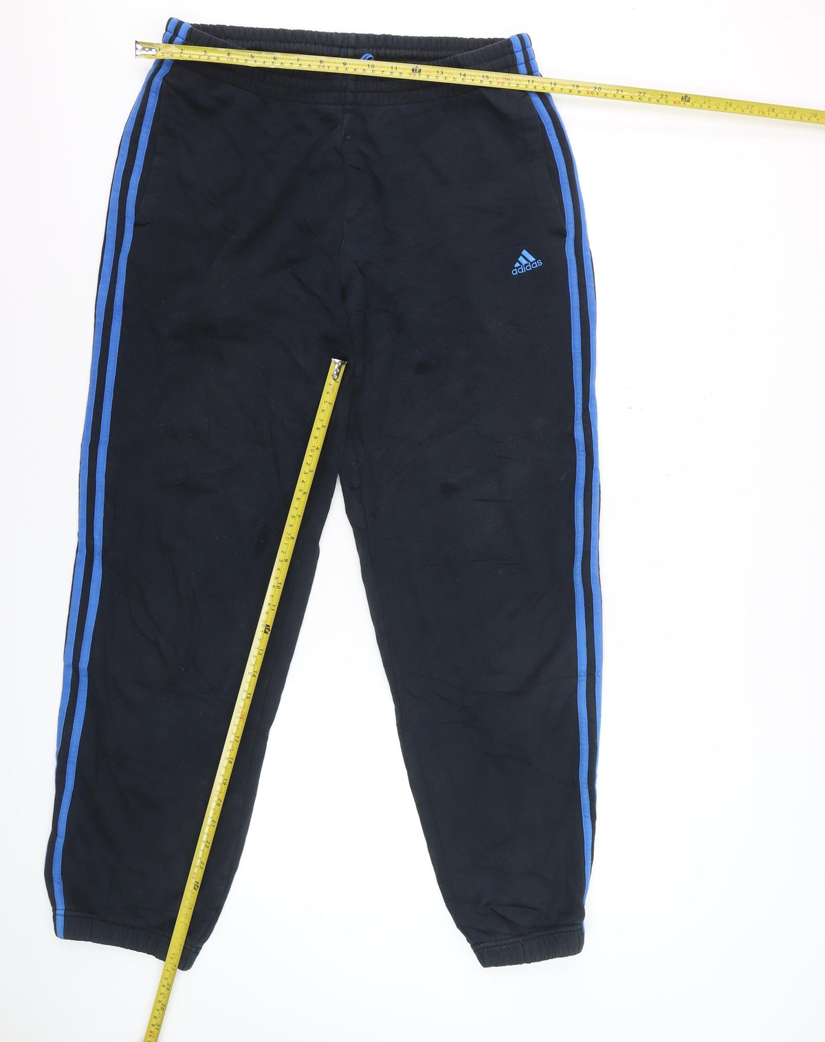Adidas Men's Blue L Performance Essentials 3 Stripe Track Pants
