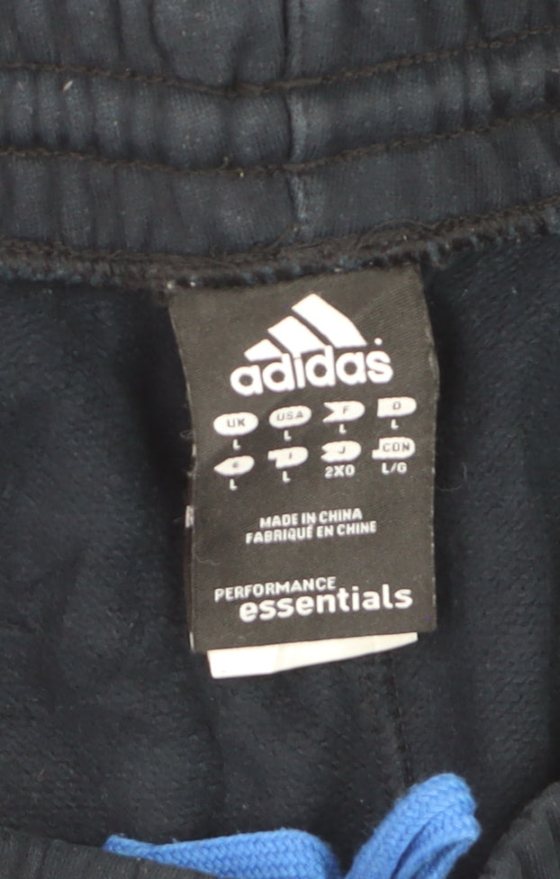 Adidas Men's Blue L Performance Essentials 3 Stripe Track Pants