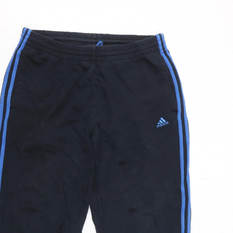 Adidas Men's Blue L Performance Essentials 3 Stripe Track Pants