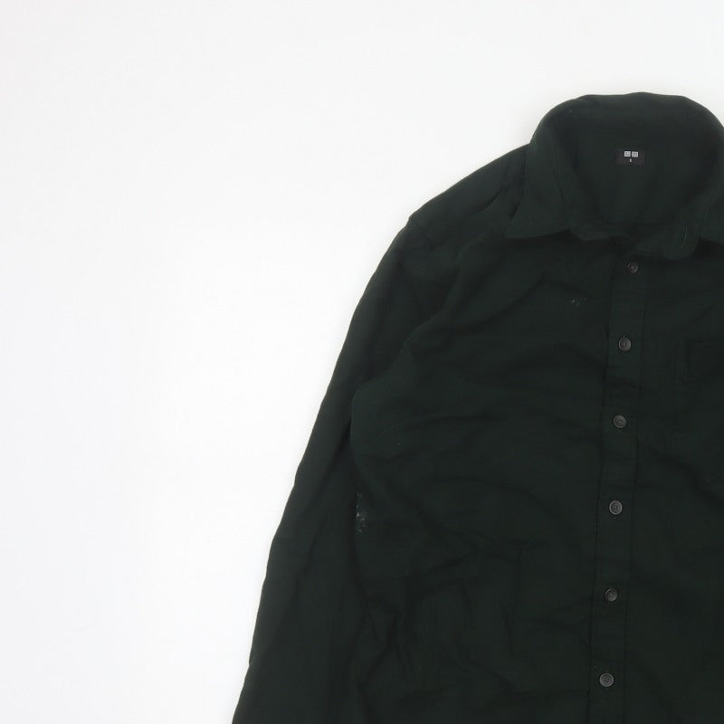 UNIQLO Men’s Black S Cotton Long Sleeve Button-Up Work Shirt