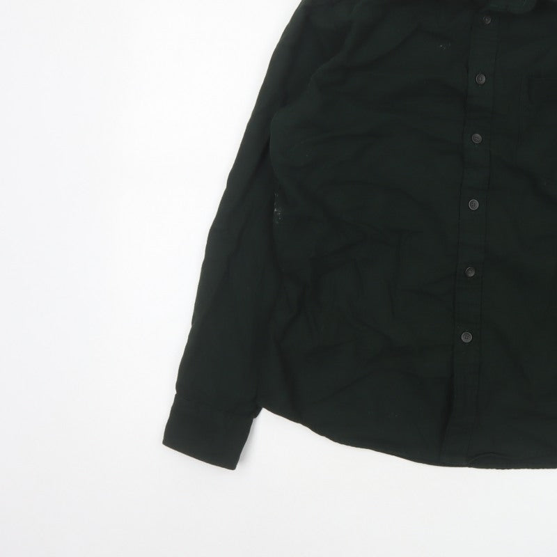 UNIQLO Men’s Black S Cotton Long Sleeve Button-Up Work Shirt